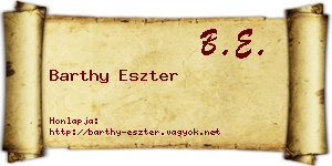 Barthy Eszter névjegykártya